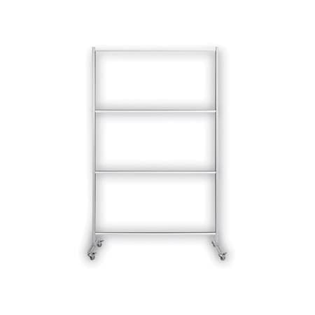 Bi-Silque MasterVisi, PROTECTOR SERIES MOBILE GLASS PANEL DIVIDER, 80.3 X 22 X 50, CLEAR/ALUMINUM DSP273046